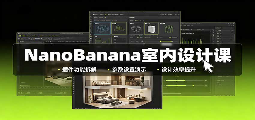 NanoBanana室内设计课：无限画布配置，插件实操，生图改图视频制作-佰因轻创网