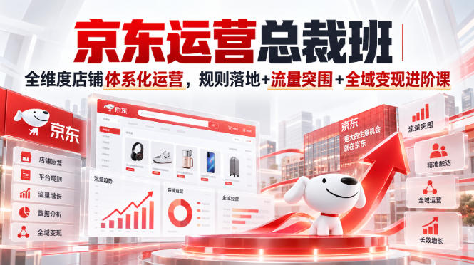 京东运营总裁班｜全维度店铺体系化运营，规则落地+流量突围+全域变现进阶课-佰因轻创网