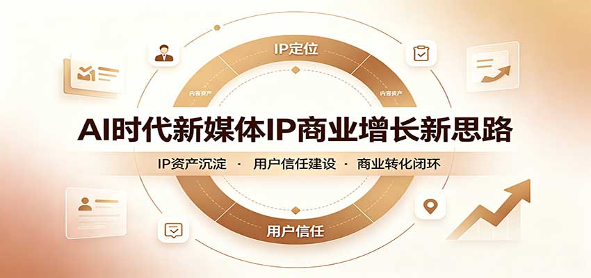 AI时代新媒体IP商业增长新思路：摒弃复杂运营套路，用极简思维打通获客路径-佰因轻创网
