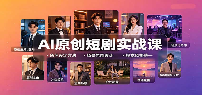 AI原创短剧实战课：从零搭建短剧创作全流程，批量产出可上线剧本-佰因轻创网