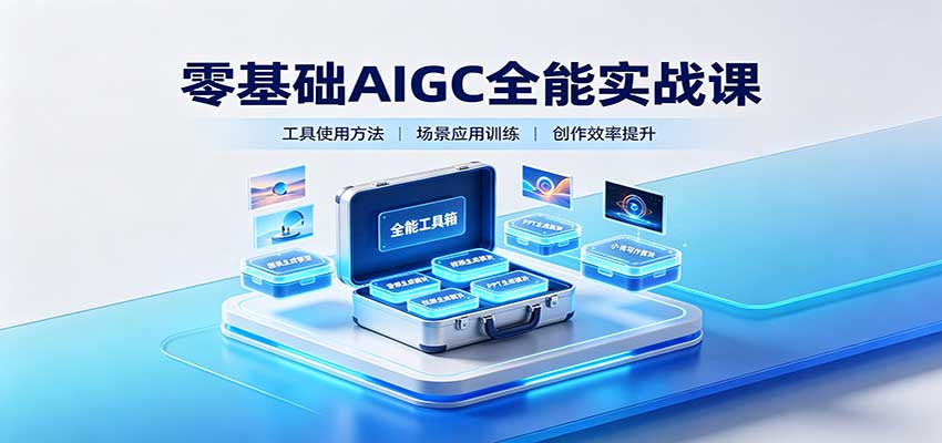 零基础AIGC全能实战课：覆盖绘画、影音、PPT、小说多场景AI创作-佰因轻创网