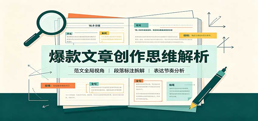 爆款文章创作思维解析:全局视角拆解范文,梳理行文逻辑,搭配真实拆文实操案例-佰因轻创网