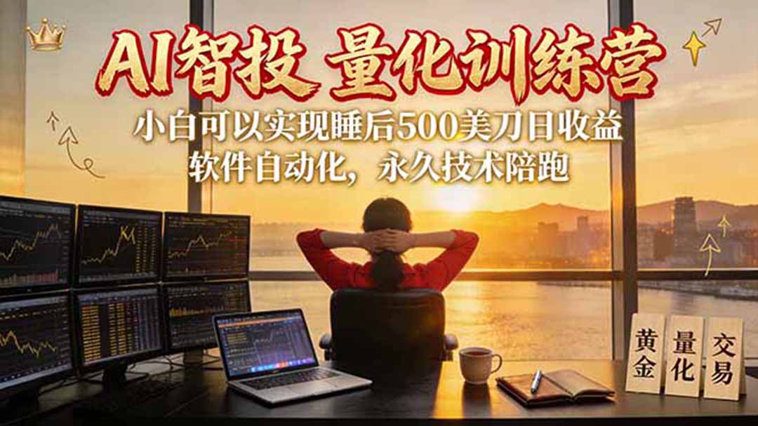 AI智投EA量化训练营【第三期】，多策略智投+防爆技术+趋势分析 ，轻松上手，矩阵放大，长期稳定。-佰因轻创网