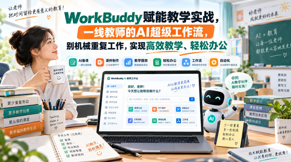 WorkBuddy赋能教学实战，一线教师的AI超级工作流，别机械重复工作，实现高效教学、轻松办公-佰因轻创网