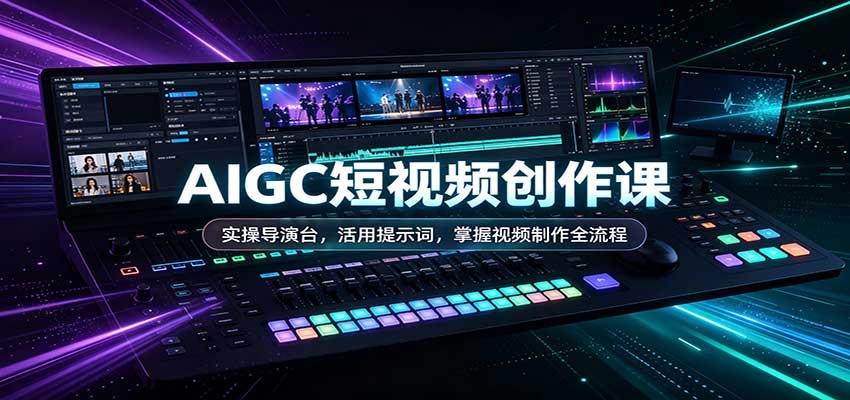 AIGC短视频创作课：实操导演台，活用提示词，掌握视频制作全流程-佰因轻创网