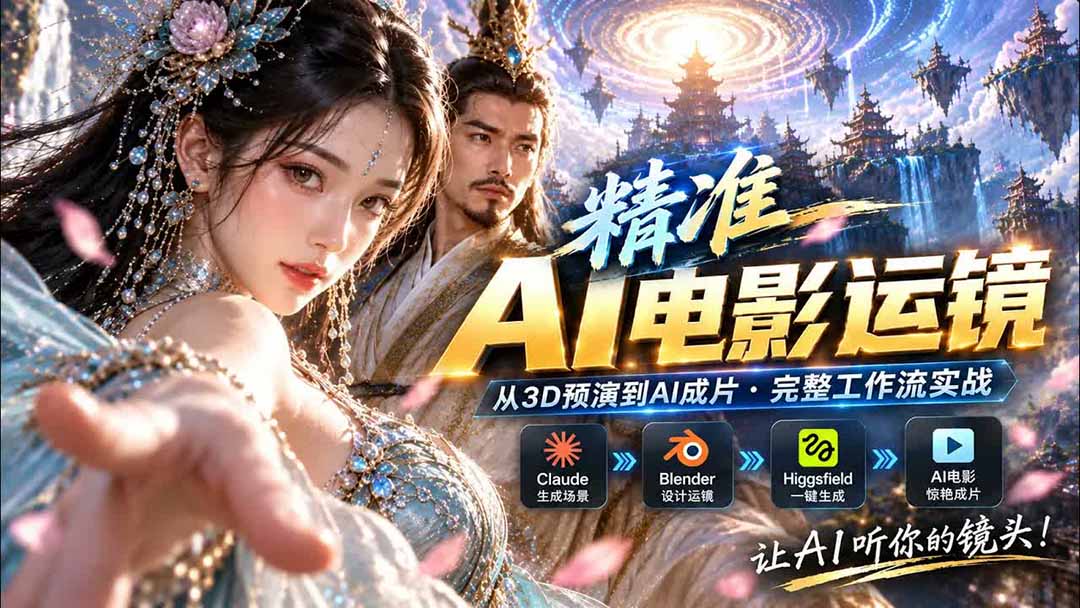 AI视频终于能精准运镜了！Claude + Blender + Higgsfield 免费插件实测-佰因轻创网