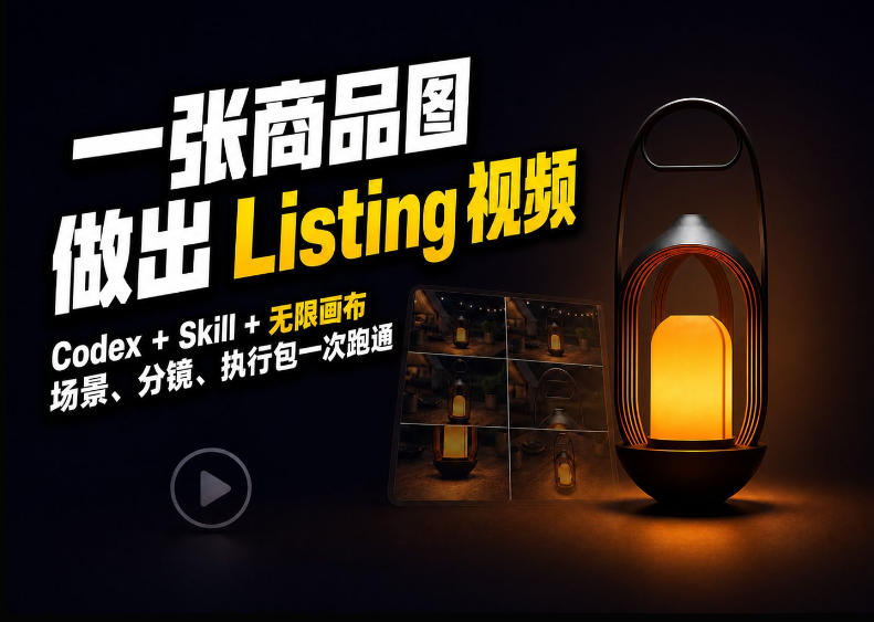 Codex+无限画布,把一张商品图变成可执行的Amazon Listing视频-佰因轻创网