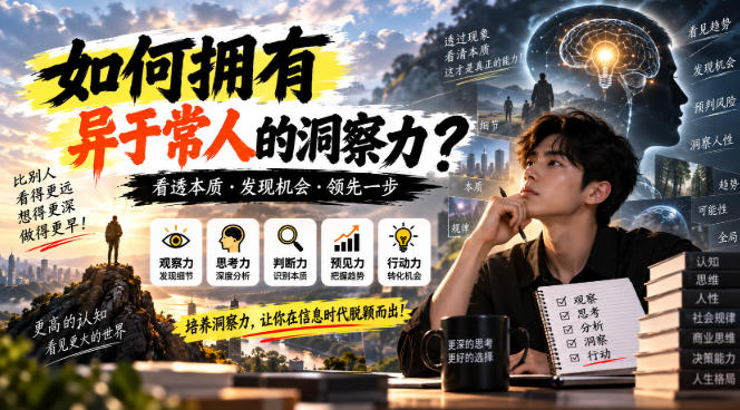 某公众号付费文章:如何拥有异于常人的洞察力?-佰因轻创网