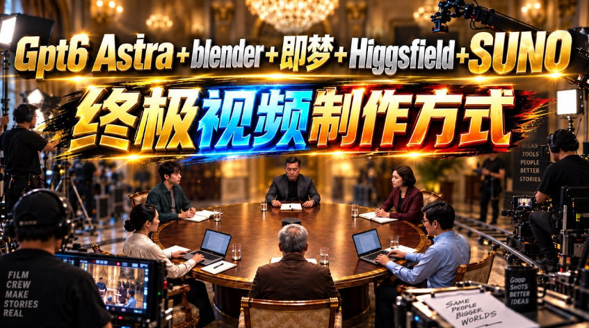 GPT-6 Astra+Blender+即梦+Higgsfield+Suno=终极视频制作方式！-佰因轻创网