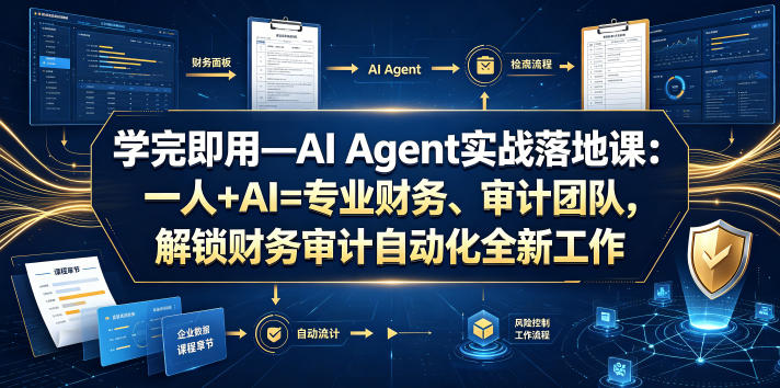 学完即用—AI Agent实战落地课：一人+AI=专业财务、审计团队，解锁财务审计自动化全新工作模式(更新0924)-佰因轻创网