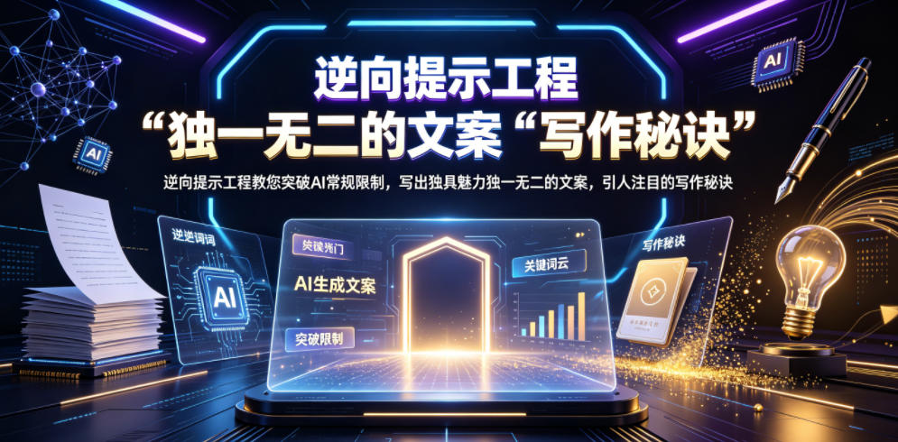 逆向提示工程教您突破AI常规限制，写出独具魅力独一无二的文案，引人注目的写作秘诀【原创双语字幕】-佰因轻创网