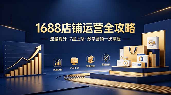 1688店铺没流量？产品上架不到7星？数字营销不会投？全套运营技能一次学(更新6月-佰因轻创网