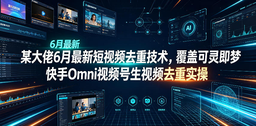 某大佬6月最新短视频去重技术，覆盖可灵即梦快手Omni视频号生视频去重实操-佰因轻创网