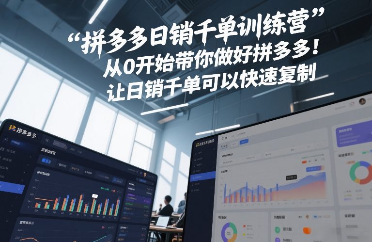 拼多多日销千单训练营，从0开始带你做好拼多多，让日销千单可以快速复制(更新26年6月)-佰因轻创网
