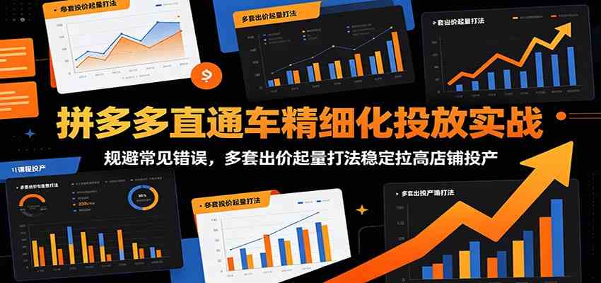 拼多多直通车精细化投放实战：规避常见错误，多套出价起量打法稳定拉高店铺投产-佰因轻创网