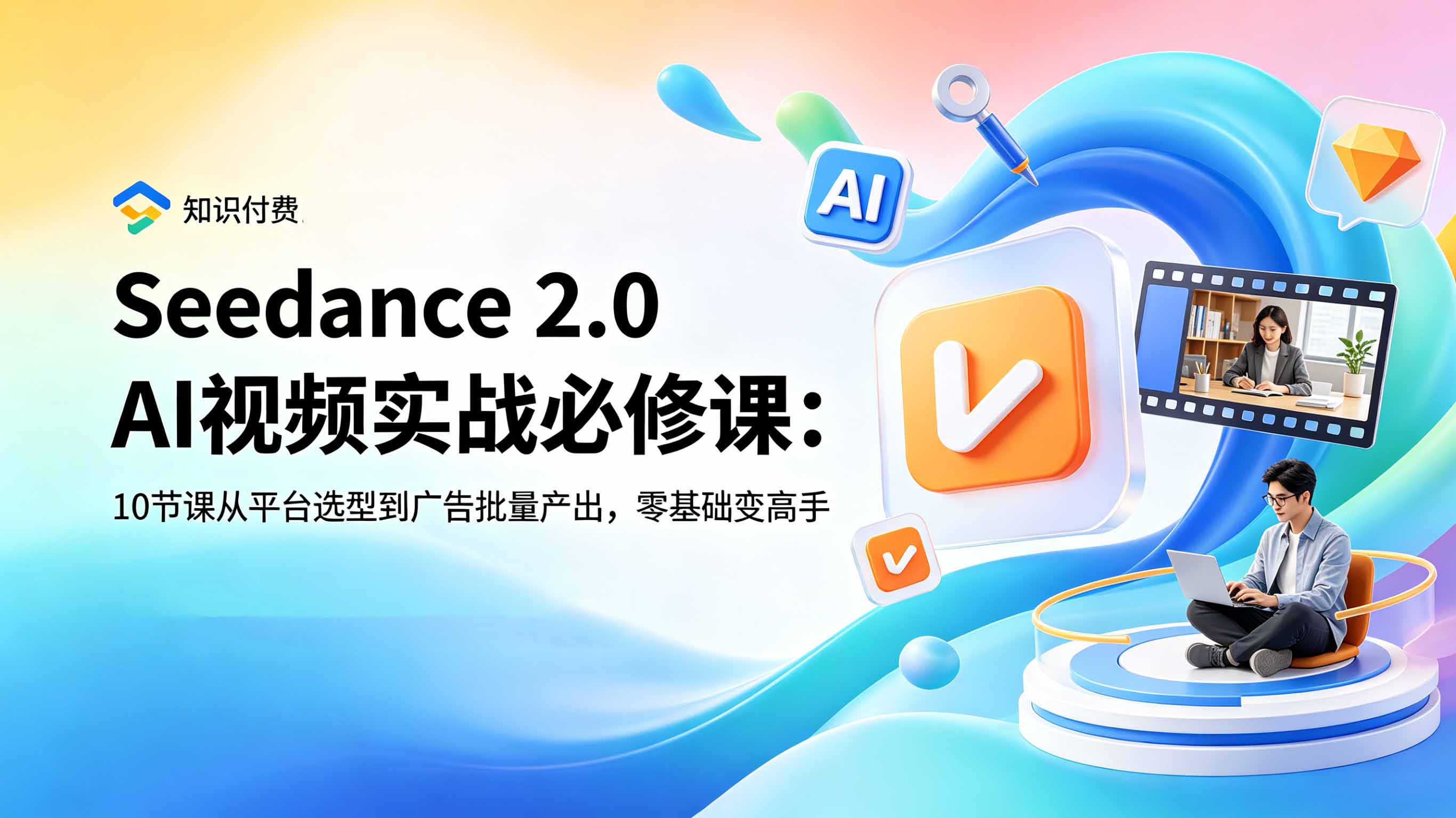 Seedance 2.0 AI视频实战必修课：10节课从平台选型到广告批量产出，零基础变高手-佰因轻创网