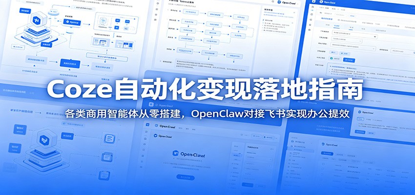 Coze自动化变现落地指南：各类商用智能体从零搭建，OpenClaw对接飞书实现办公提效-佰因轻创网