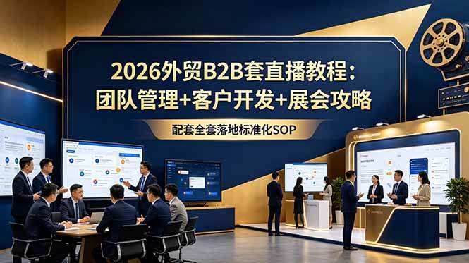 （18994期）2026外贸B2B套直播教程：团队管理+客户开发+展会攻略，配套全套落地标准化SOP-佰因轻创网