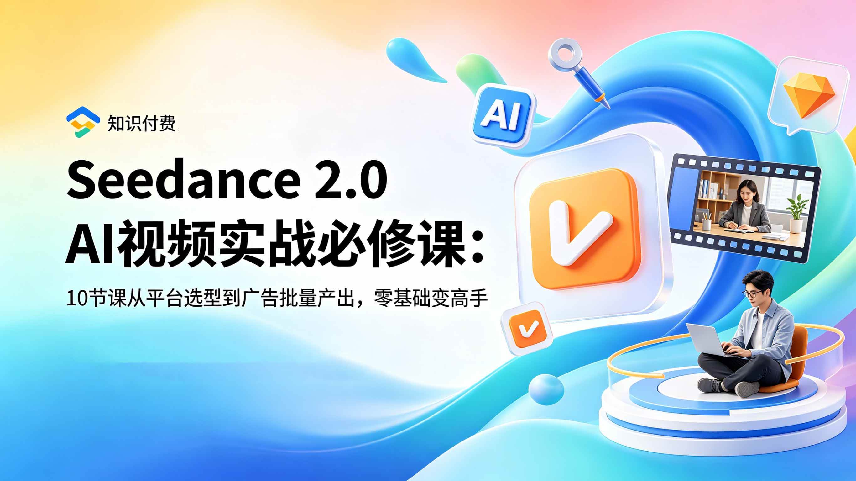(18998期)Seedance 2.0 AI视频实战必修课:10节课从平台选型到广告批量产出,零基础变高手-佰因轻创网