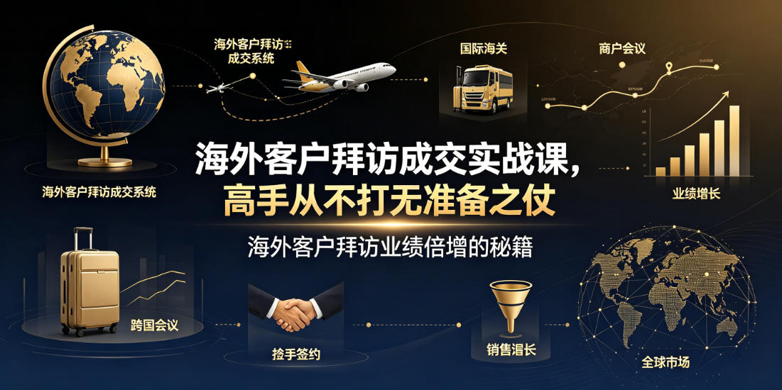 海外客户拜访成交实战课，高手从不打无准备之仗，海外客户拜访业绩倍增的秘籍-佰因轻创网