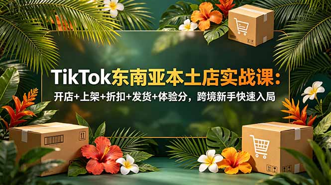 TikTok东南亚本土店实战课：开店+上架+折扣+发货+体验分，跨境新手快速入局-佰因轻创网