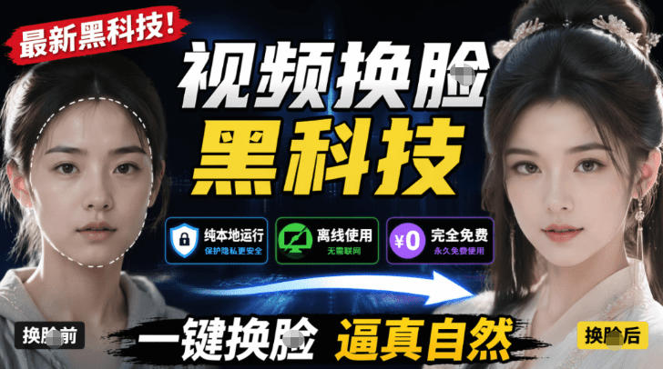 AI人工智能如此夸张？一键视频换Lian黑科技，纯本地离线运行，本地视频换Lian娱乐工具，AI FaceSwap